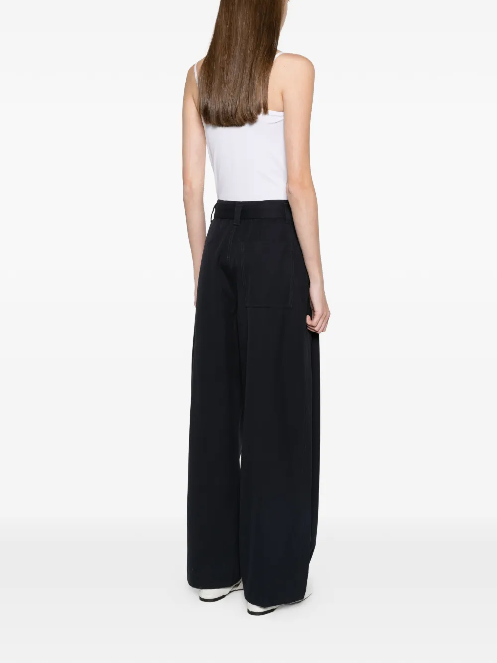 LOEWE trousers in cotton and silk Zwart