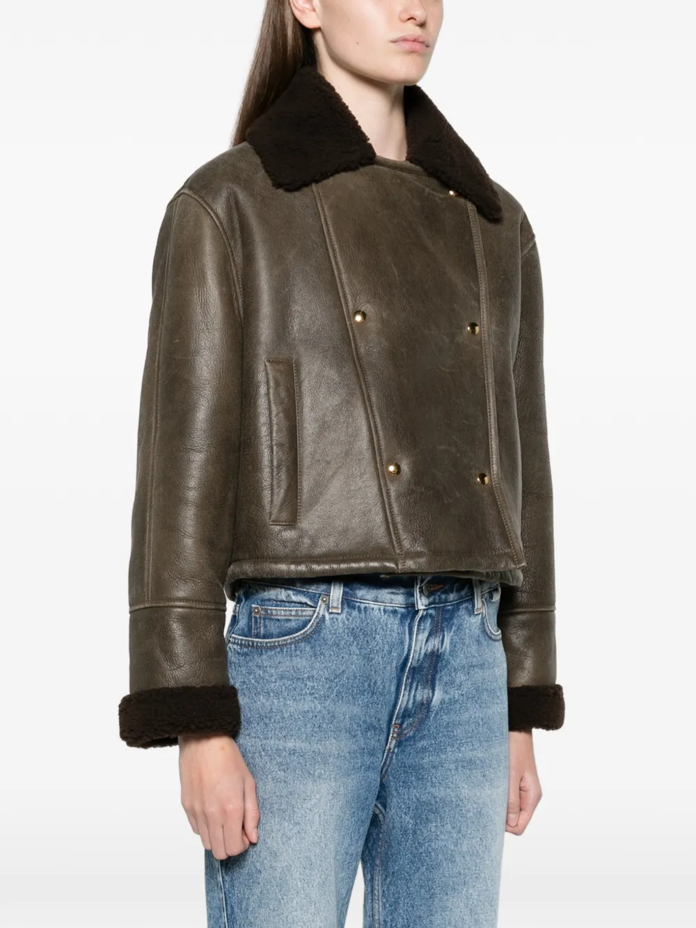 LOEWE jacket in shearling Groen