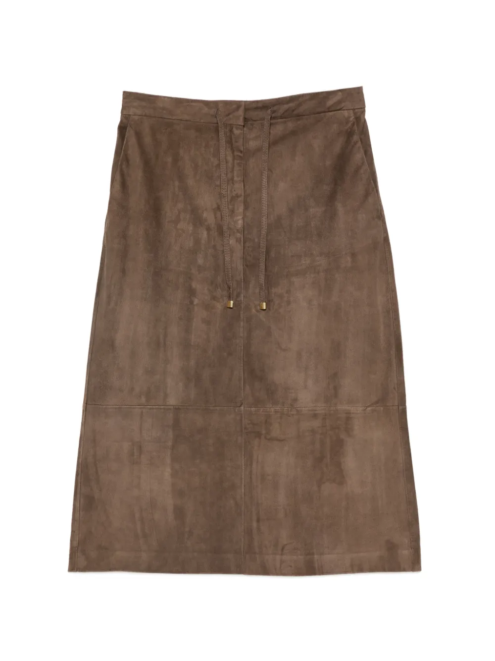 Max Mara suede midi skirt Mud Bruin