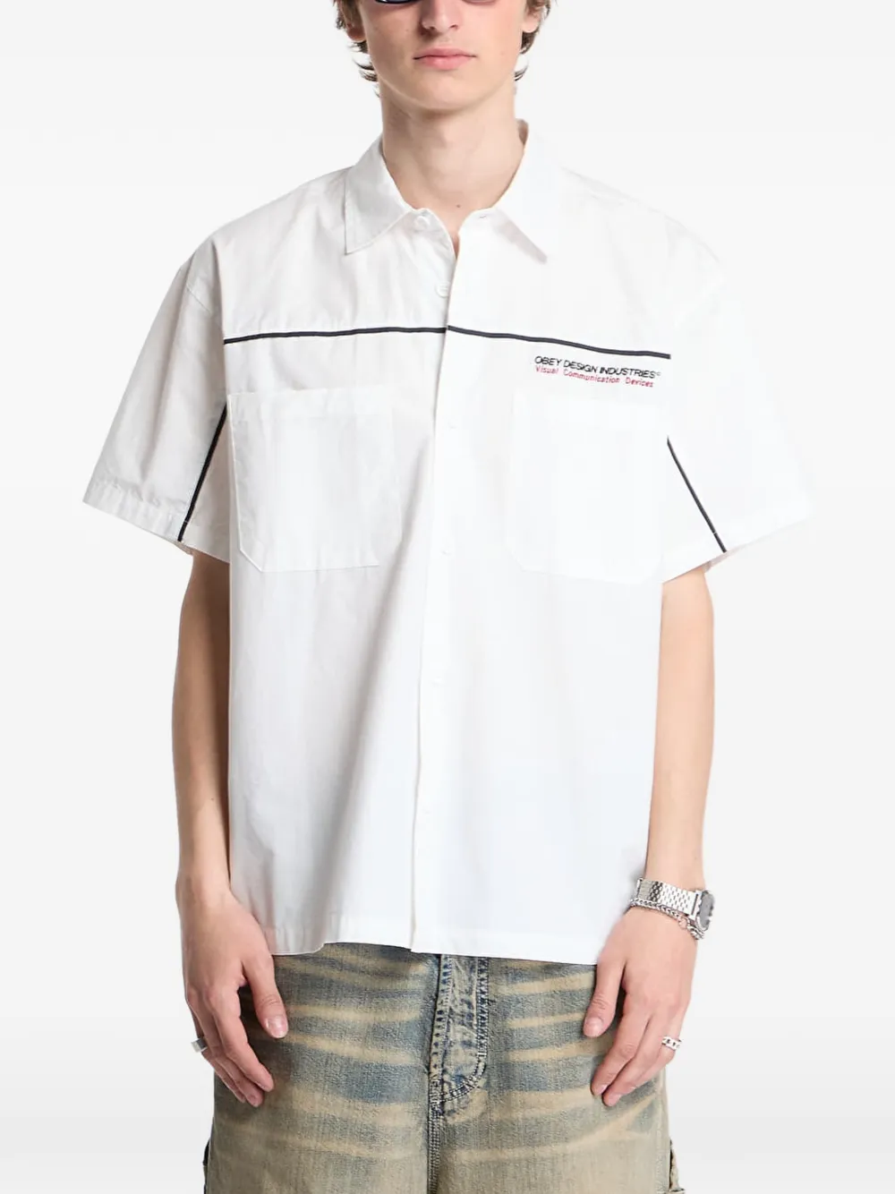 Obey Camber short-sleeve shirt Wit