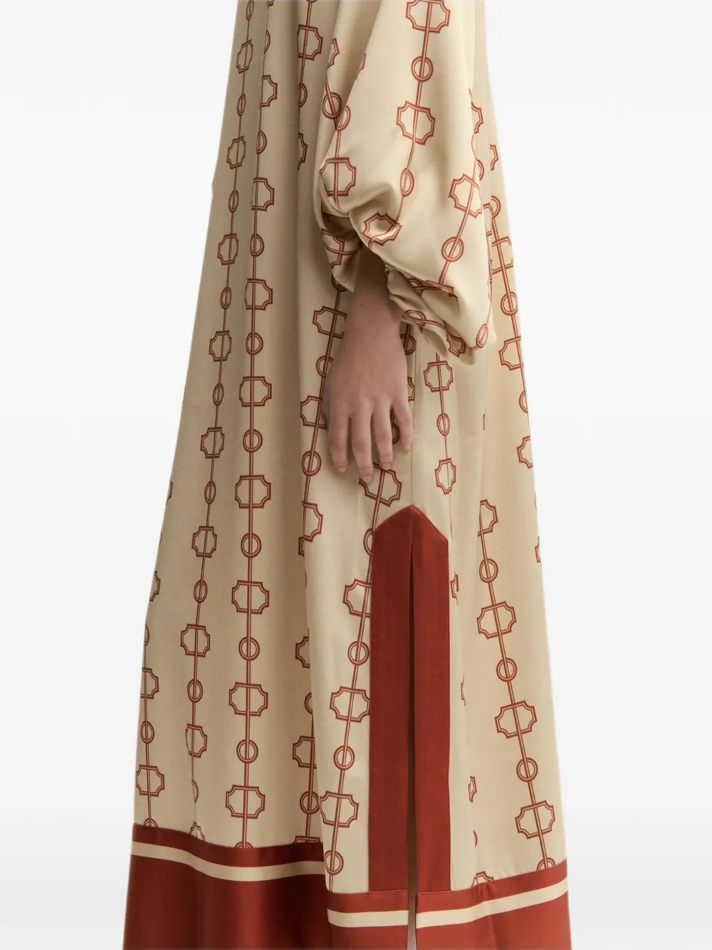 By Malene Birger Semira Parisian Scarf-print midi dress Beige