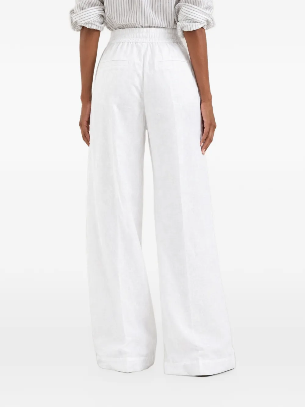 Brunello Cucinelli pleated wide-leg trousers Wit