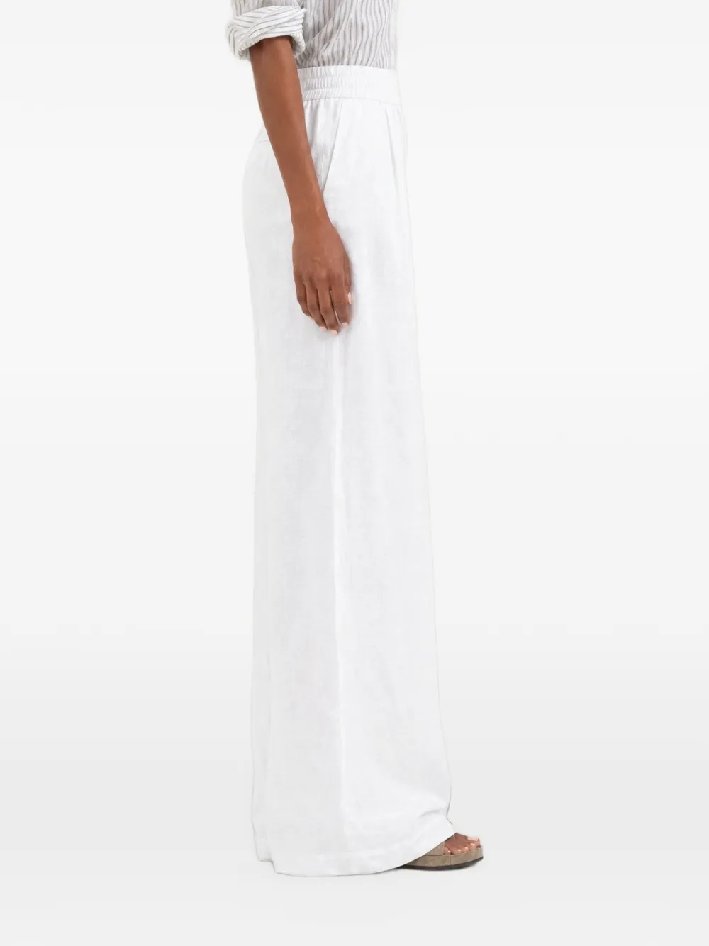 Brunello Cucinelli pleated wide-leg trousers Wit