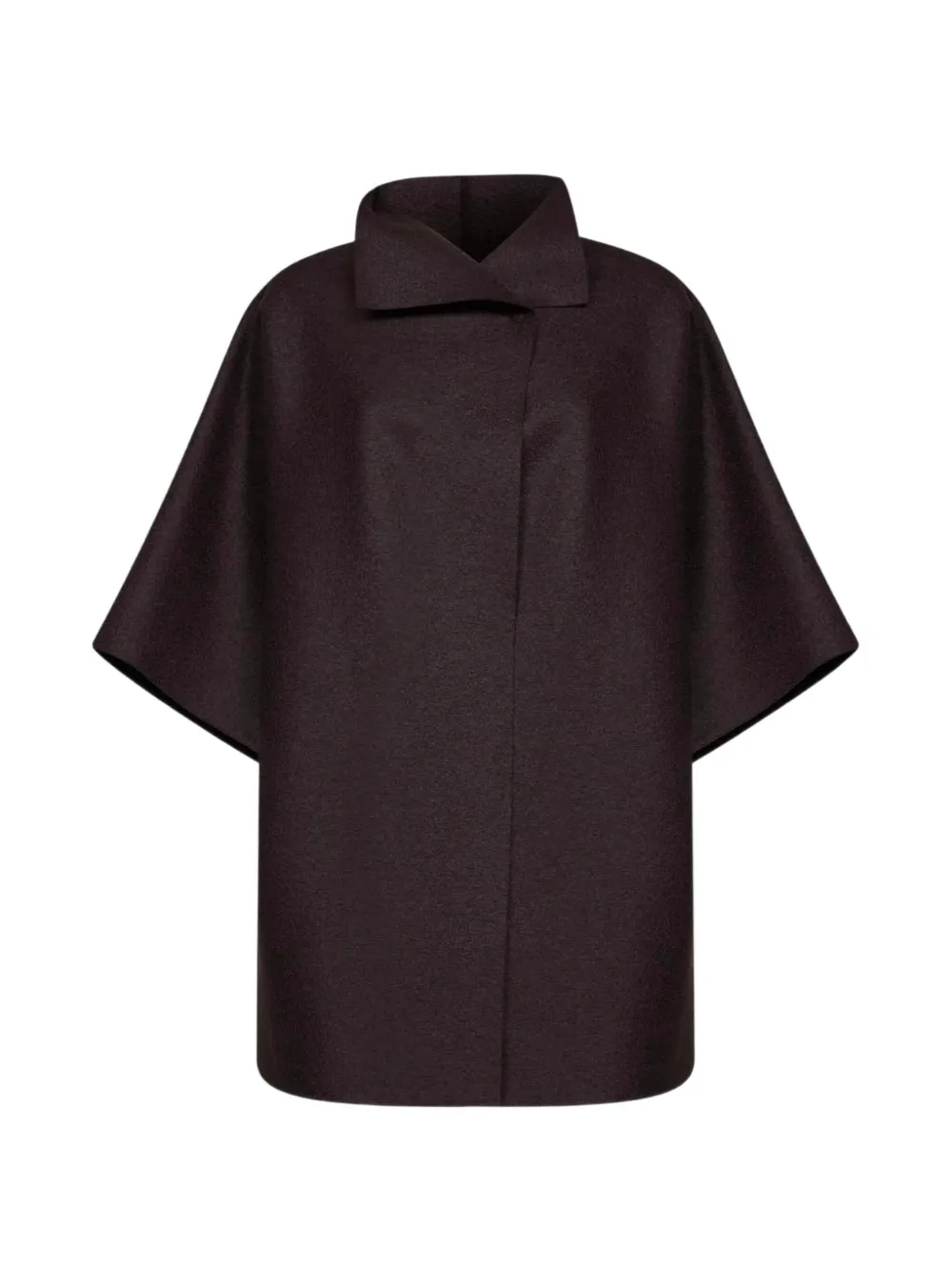 Harris Wharf London Kimono funnel-neck short-sleeve cape Rood