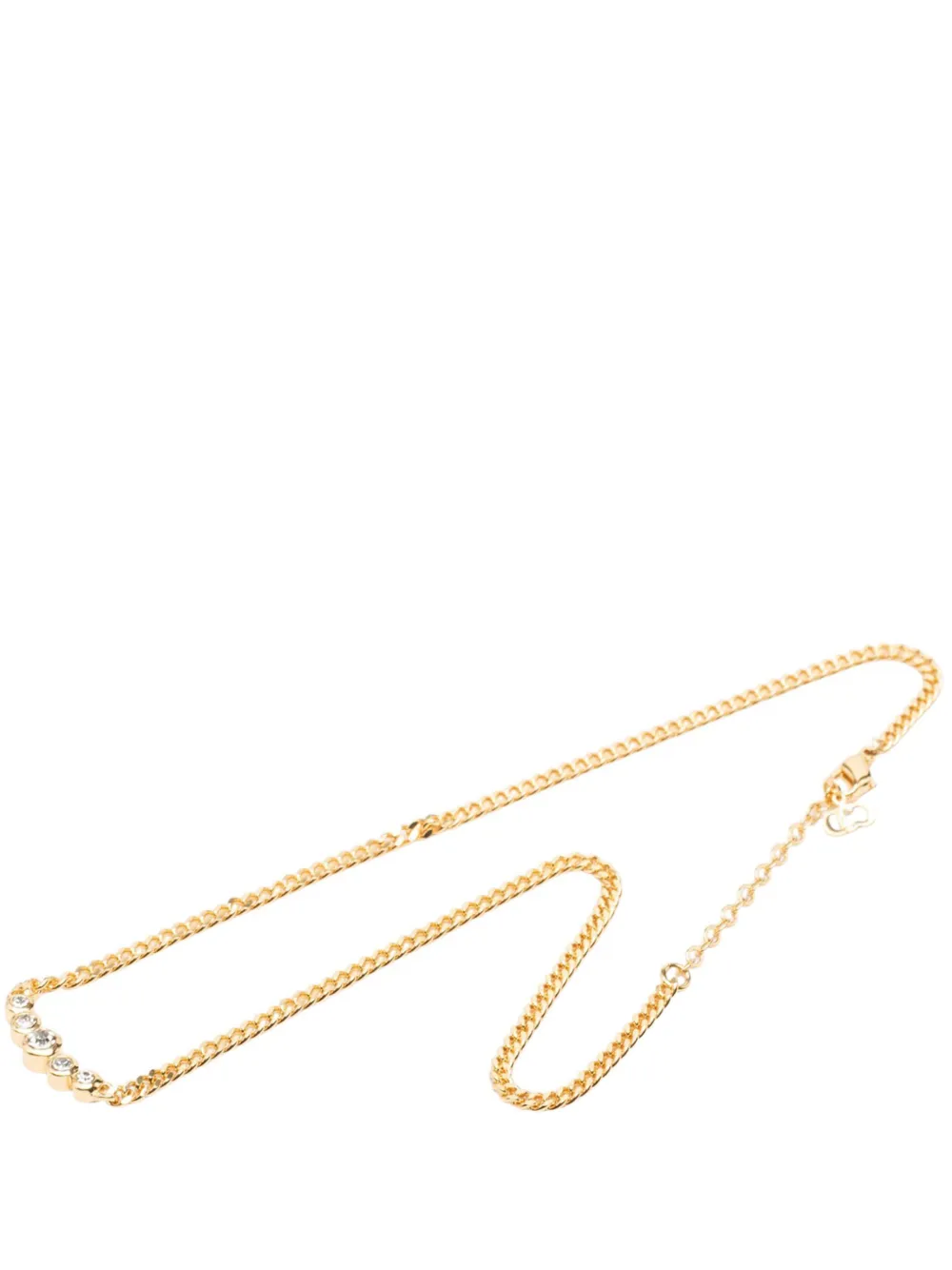 Christian Dior Pre-Owned 2000-2026 Gold Plated Strass Pendant Necklace costume necklace - Oro