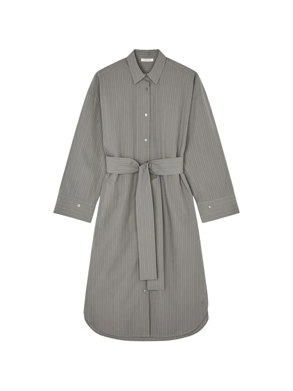 By Malene Birger Derris pinstripe shirt midi dress Grijs