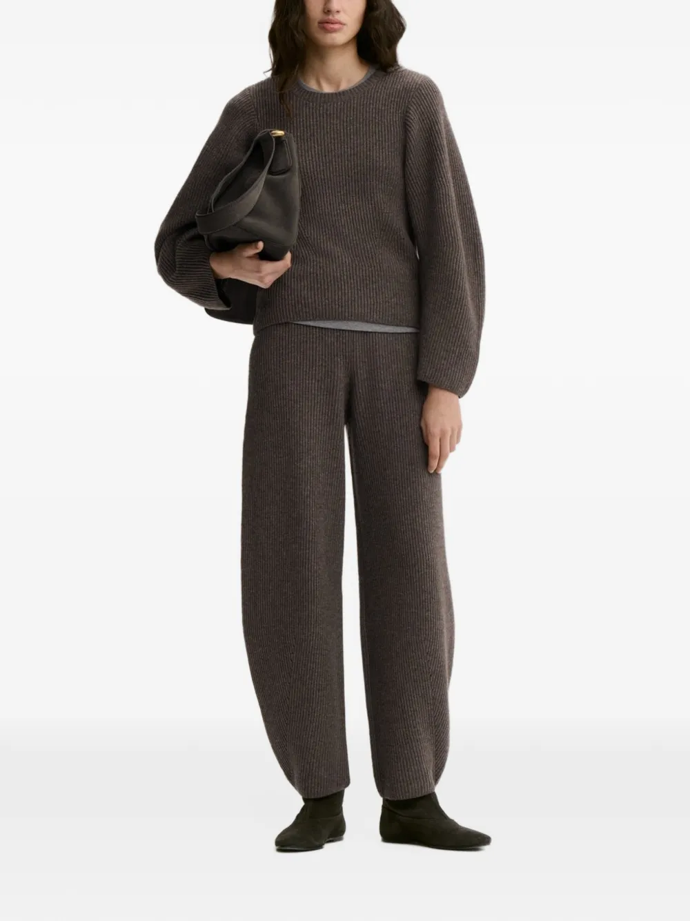 By Malene Birger Bianca ribgebreide trui Bruin