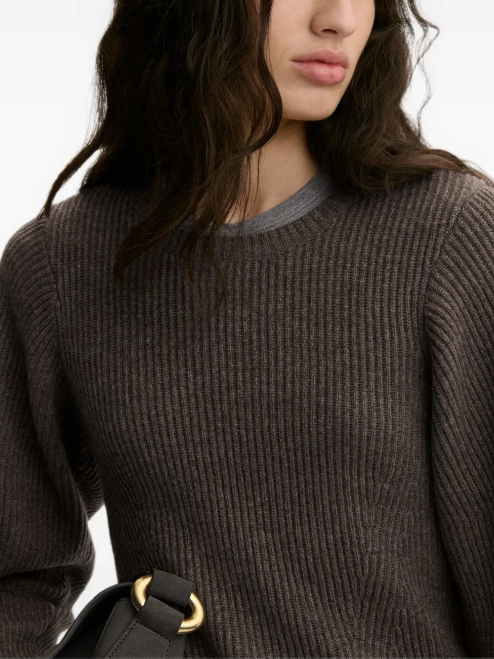 By Malene Birger Bianca ribgebreide trui Bruin