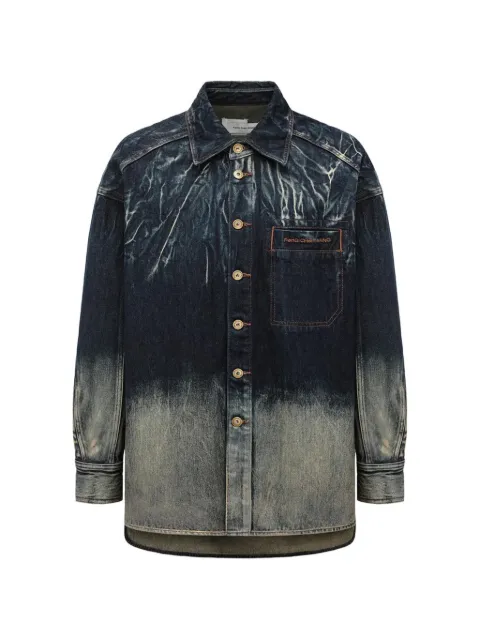 Feng Chen Wang acid-wash denim jacket