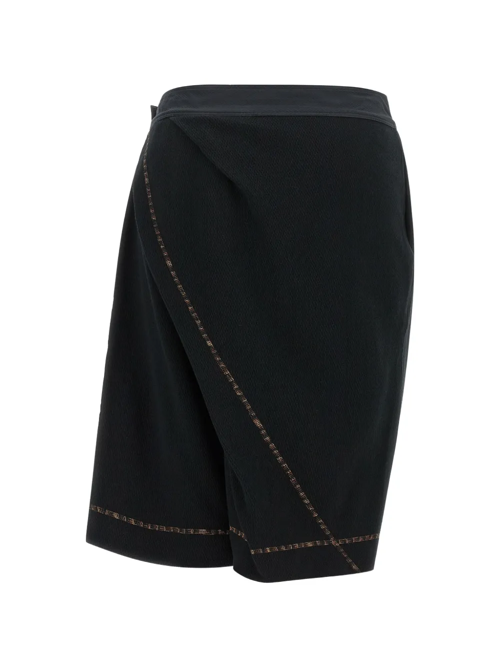 Kiko Kostadinov Petrel draped cotton shorts Zwart