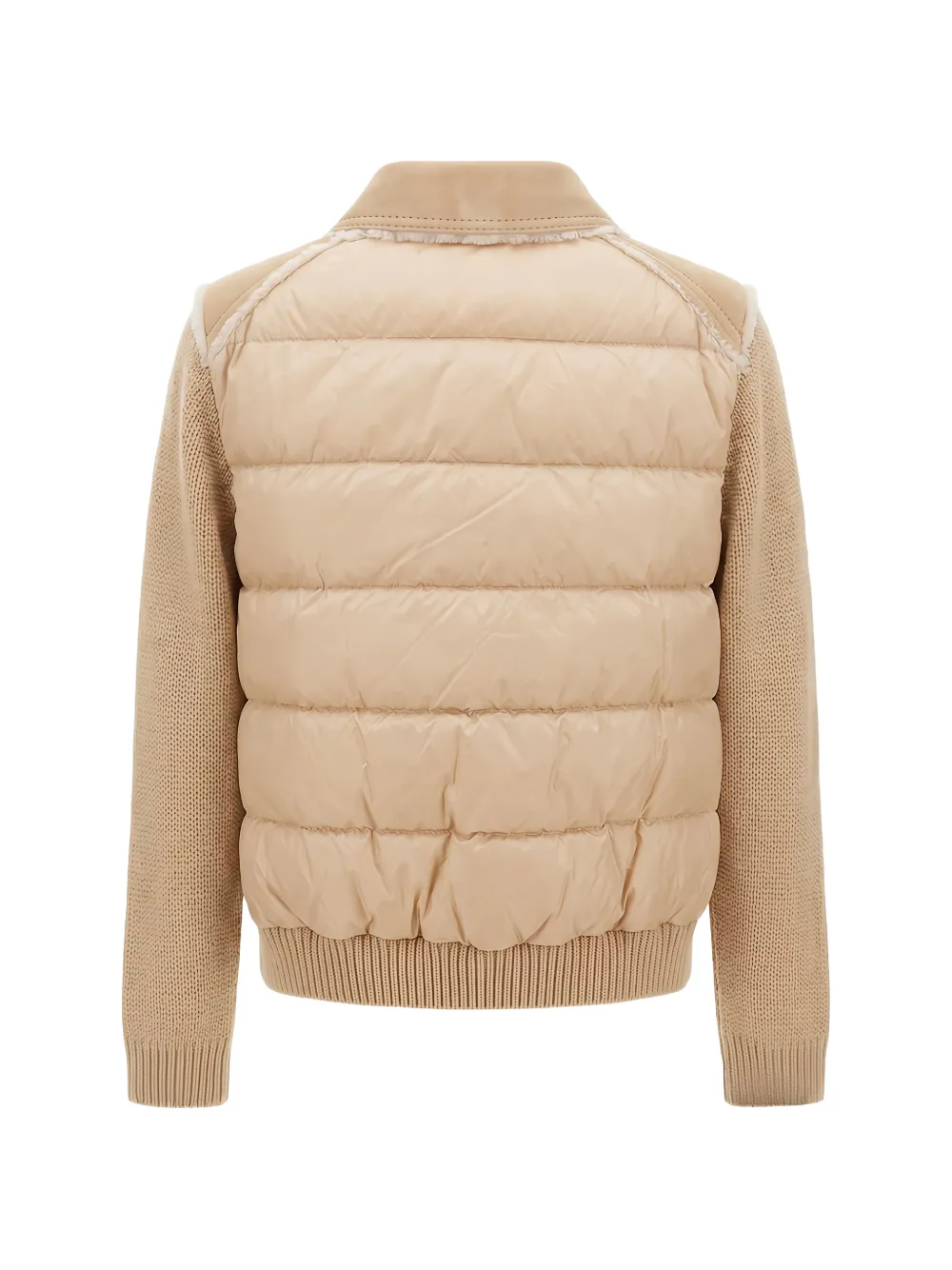 Moncler quilted-panel knitted cardigan Beige