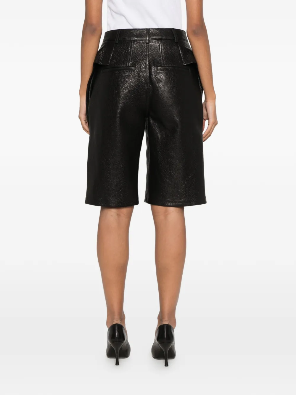 Jacquemus The Cubisto leather shorts Zwart