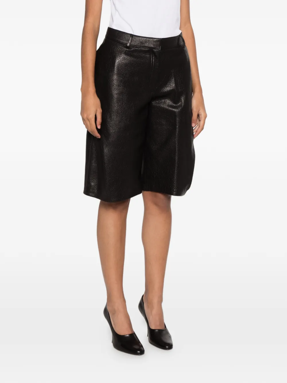 Jacquemus The Cubisto leather shorts Zwart