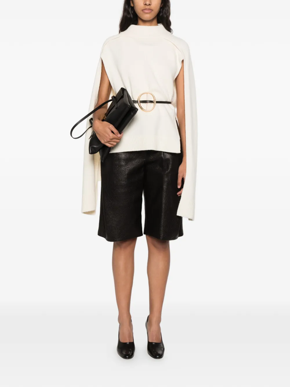 Jacquemus The Cubisto leather shorts Zwart