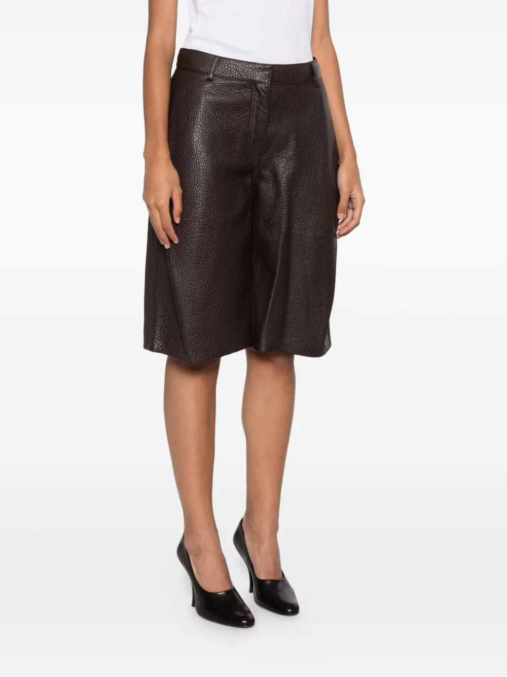 Jacquemus The Cubisto leather shorts Bruin