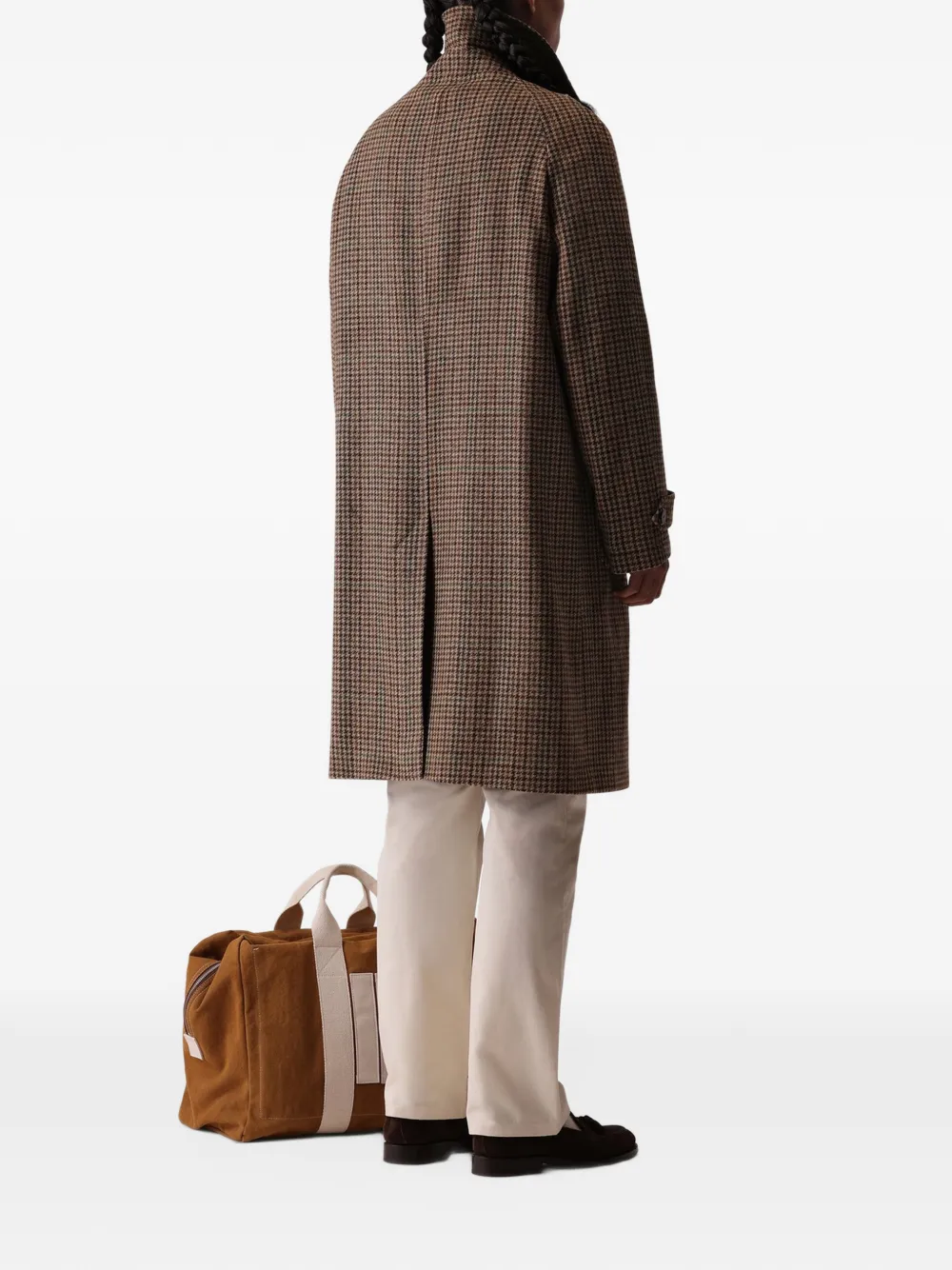 Fortela Amedeo tweed jas met enkele rij knopen Bruin