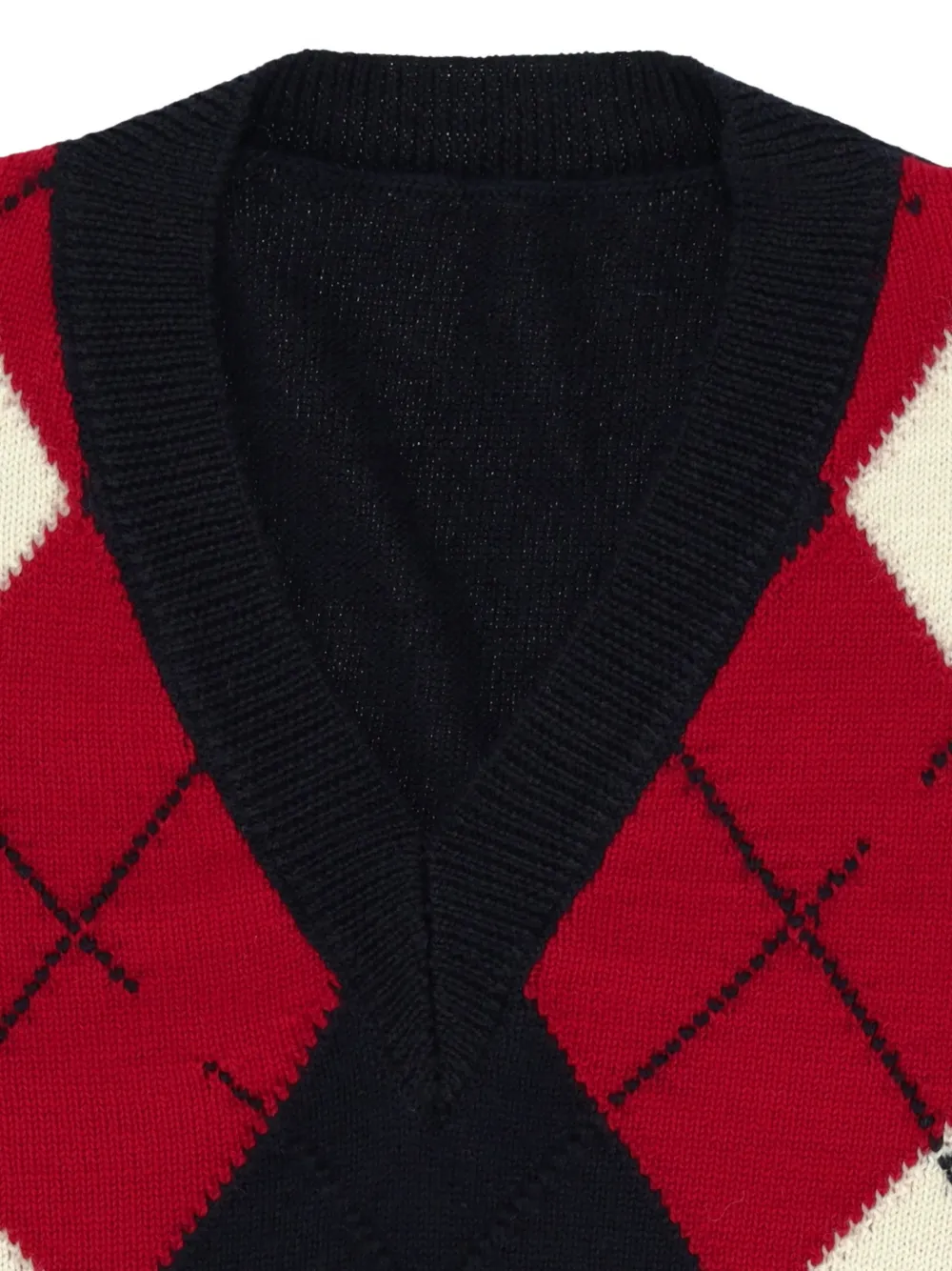 Fortela Cliff diamond-pattern sweater Blauw