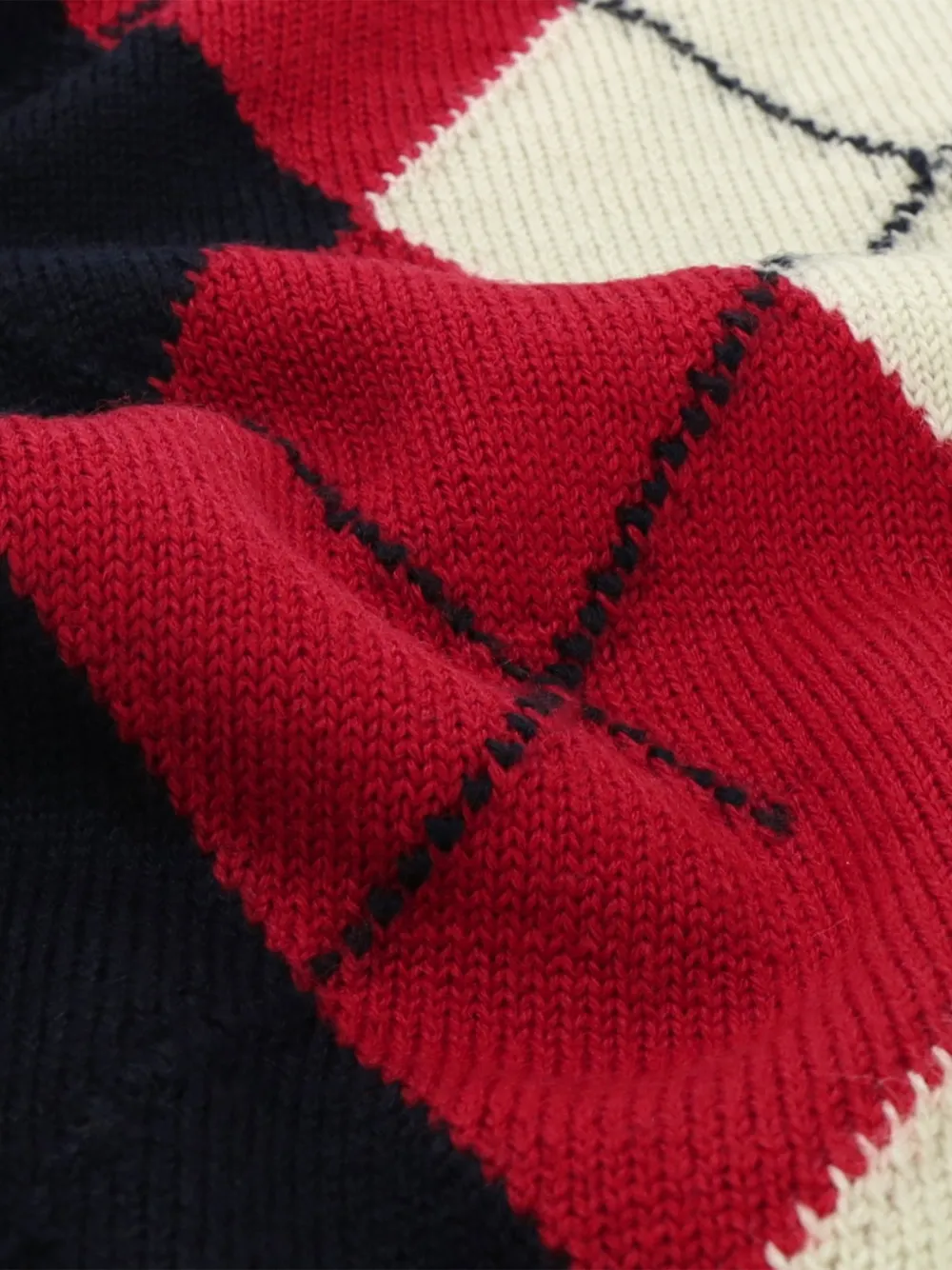 Fortela Cliff diamond-pattern sweater Blauw