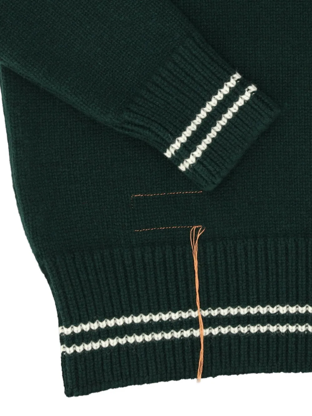 Fortela FTL "369" intarsia-knit wool sweater Groen