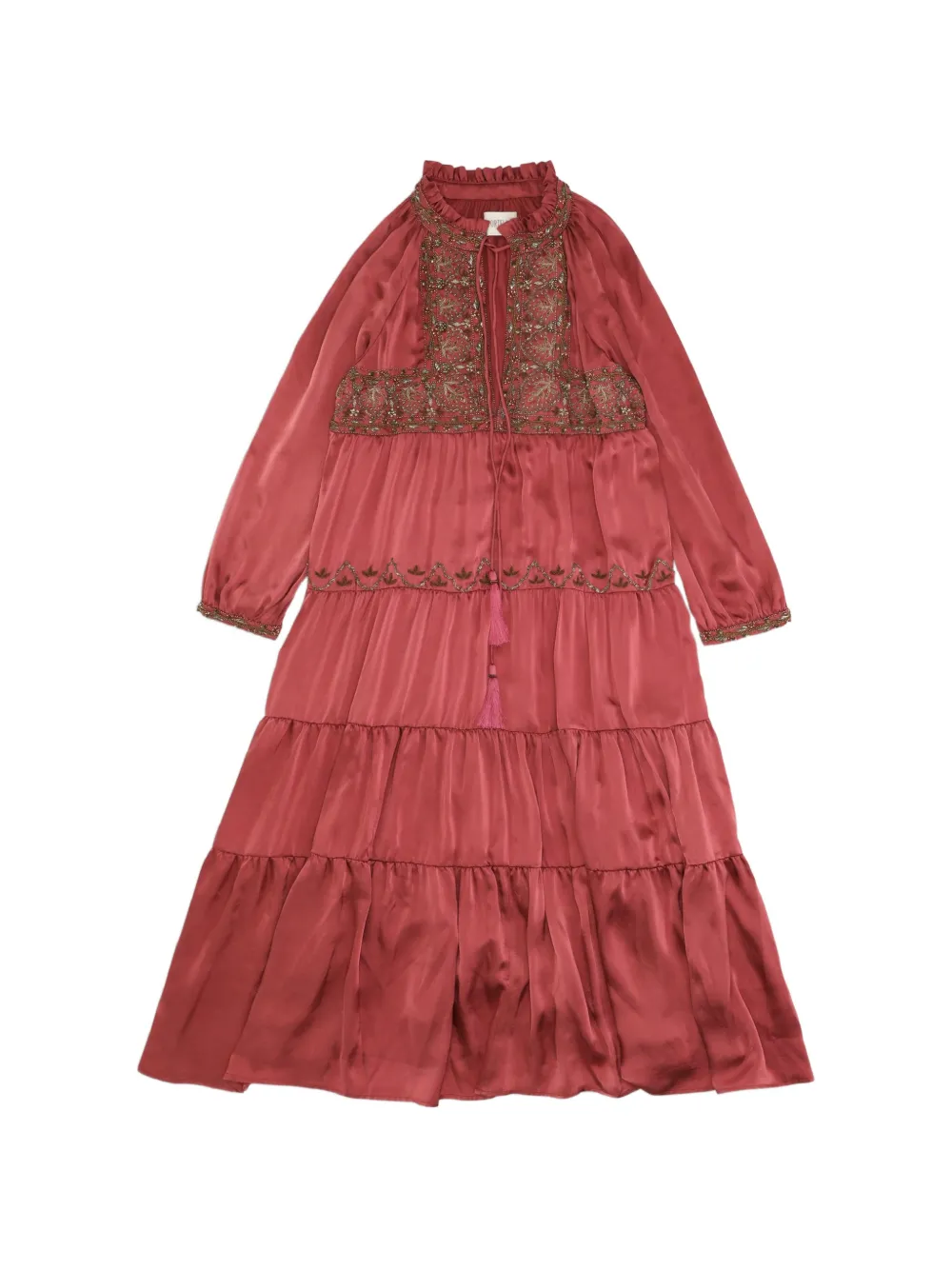 Fortela Arsia embroidered silk midi dress
