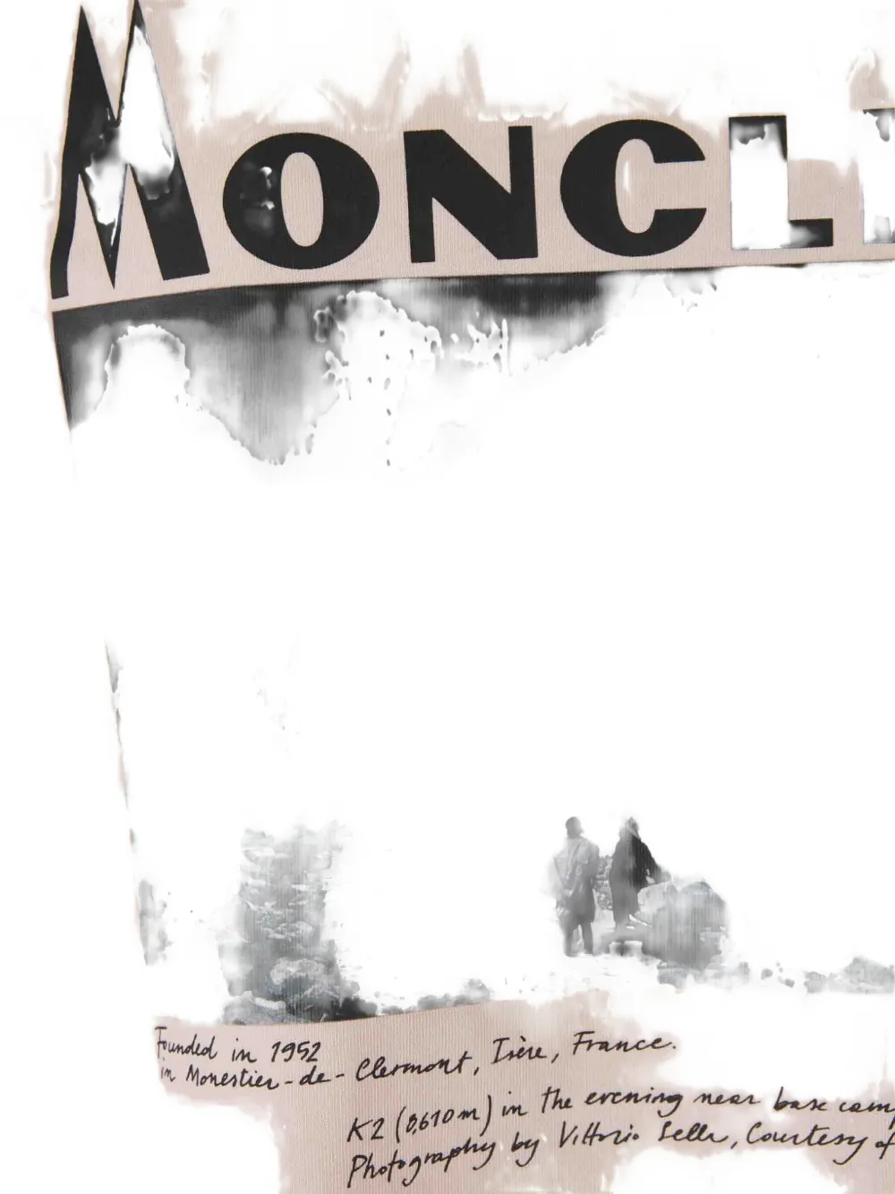 Moncler K2 Print long-sleeve cotton T-Shirt Beige