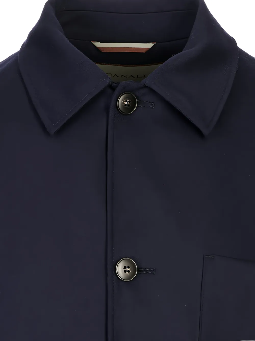 Canali patch-pocket shirt jacket Blauw
