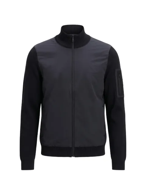 BOSS zip-up panelled sweatshirt