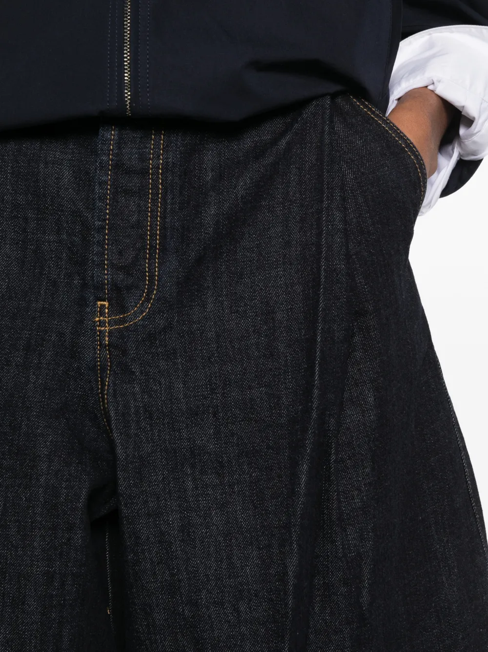 Jacquemus Miami pleated-detail cropped jeans Blauw