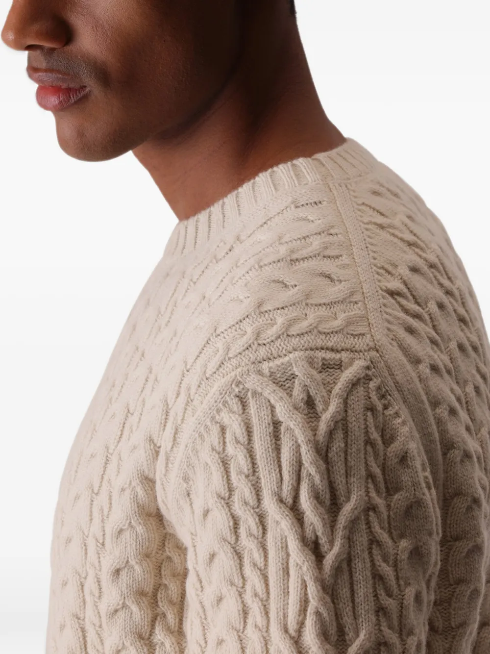 Fortela Chain braided cable-knit sweater Beige