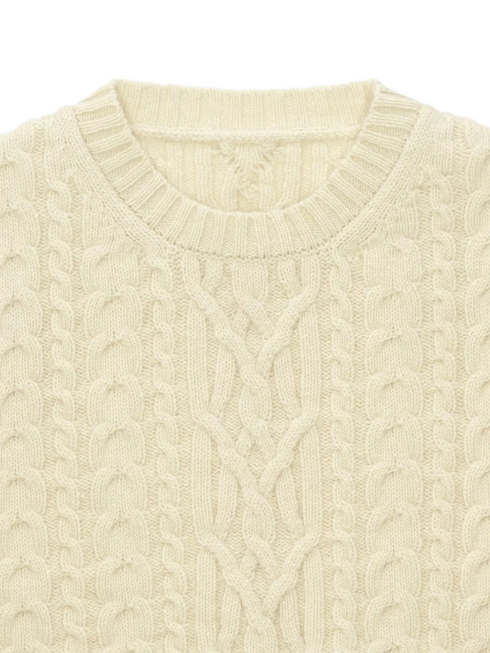 Fortela Chain braided cable-knit sweater Beige