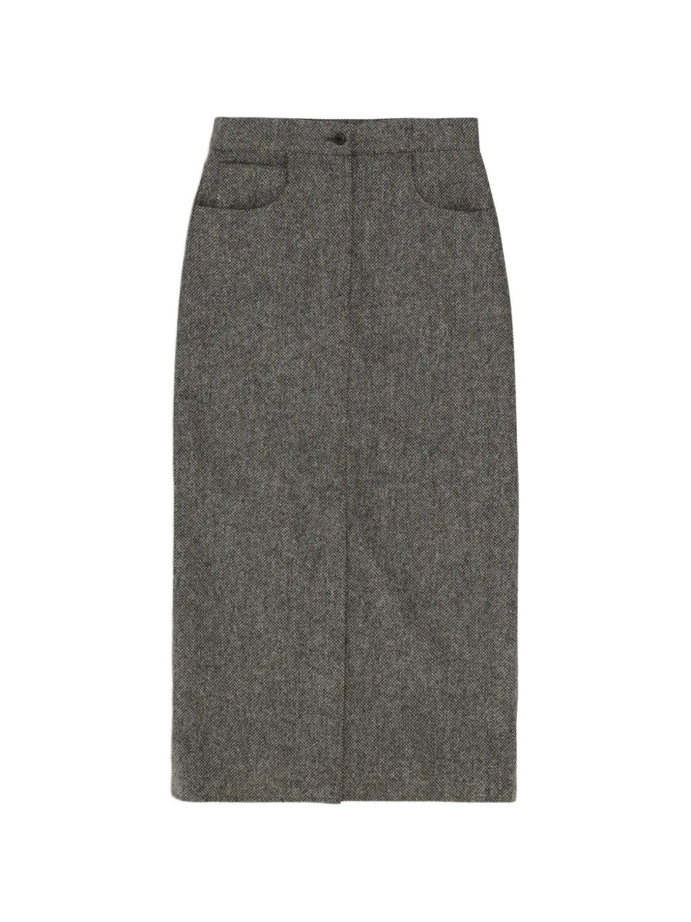 Fortela Jasmine herringbone wool midi skirt - Gris