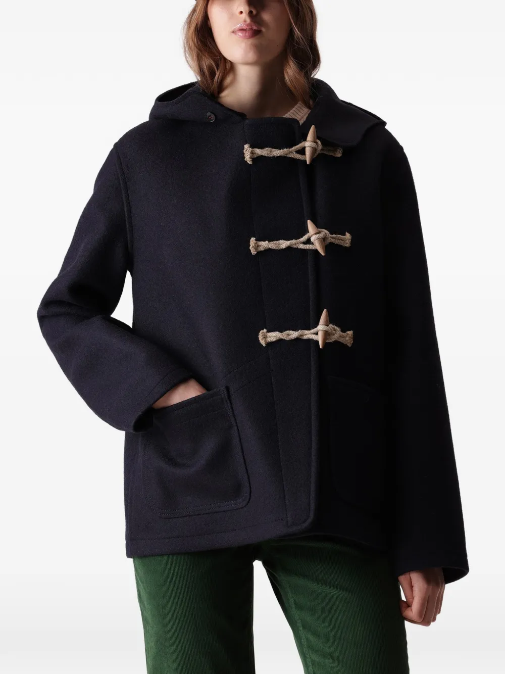 Fortela Kiowa duffeljack met houtje-touwtjesluiting Blauw
