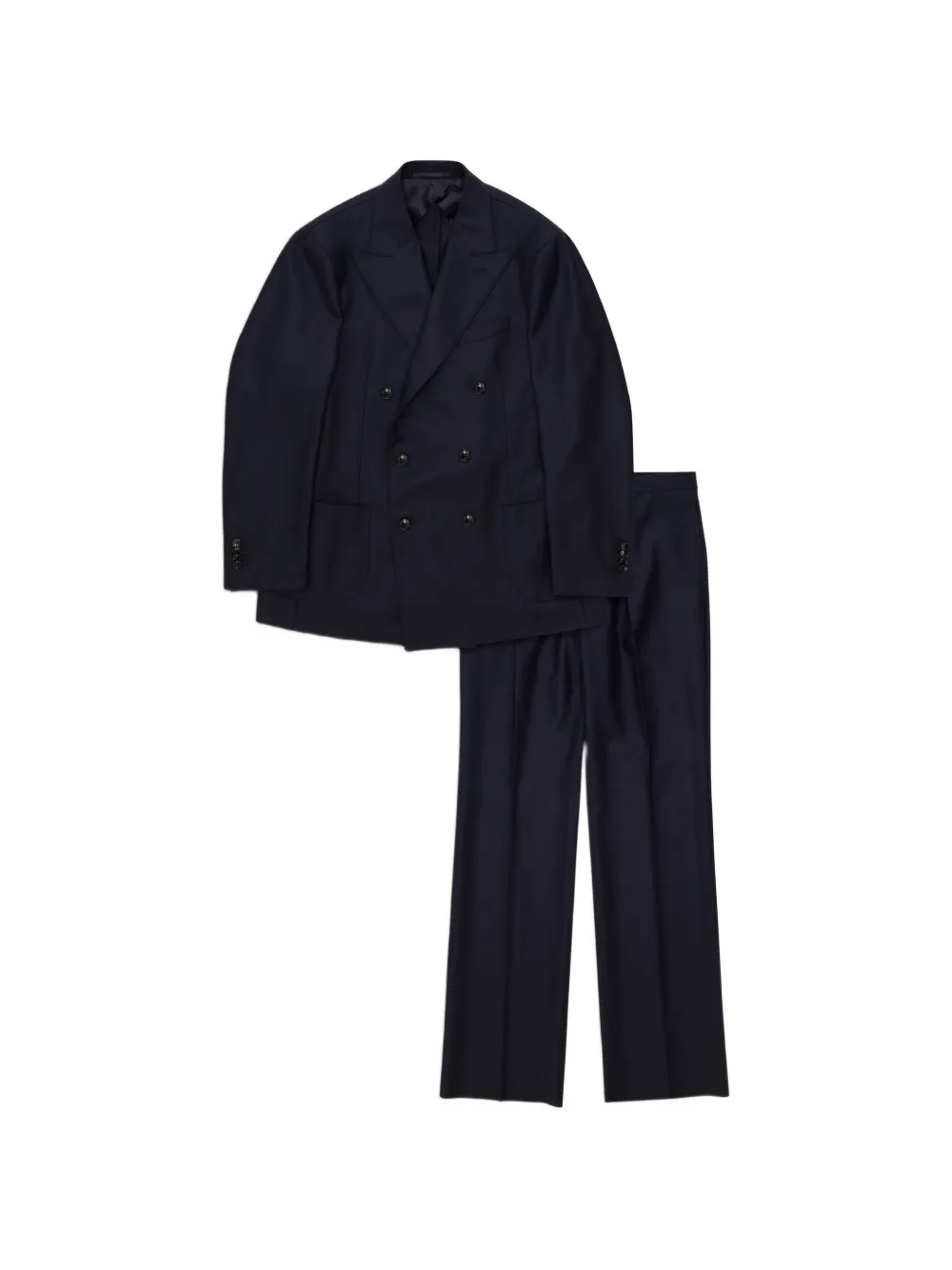 Fortela Totò double-breasted flannel suit (set of two) - Blu