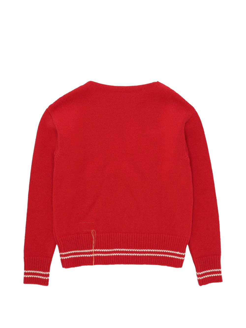 Fortela stripe-trim wool sweater Rood