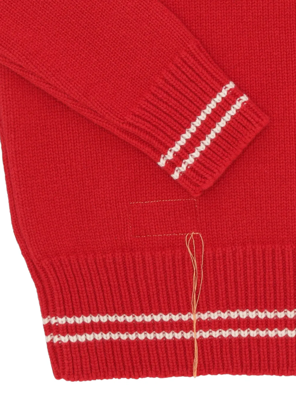 Fortela stripe-trim wool sweater Rood