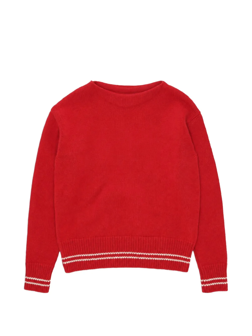 Fortela stripe-trim wool sweater Rood