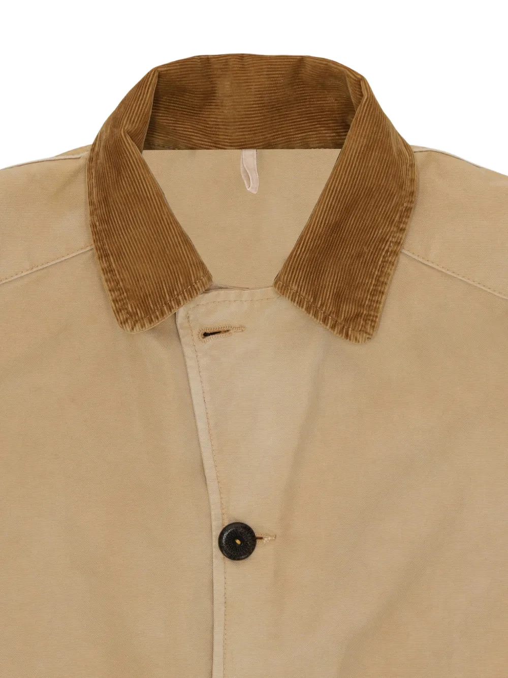 Fortela Blanckett jas met ribfluwelen kraag Beige