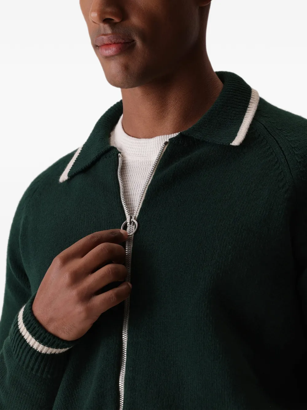 Fortela Crow zip-up sweater Blauw