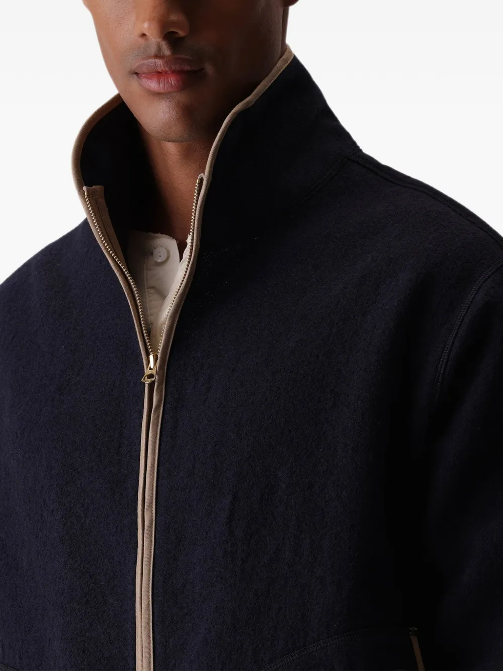 Fortela K13 geborsteld wollen jack Blauw