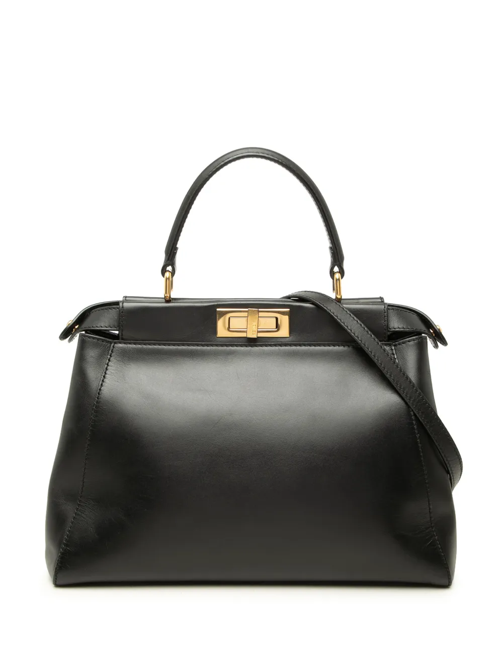 Fendi Pre-Owned 2010-2026 Medium Shiny Nappa Peekaboo Iconic satchel - Black
