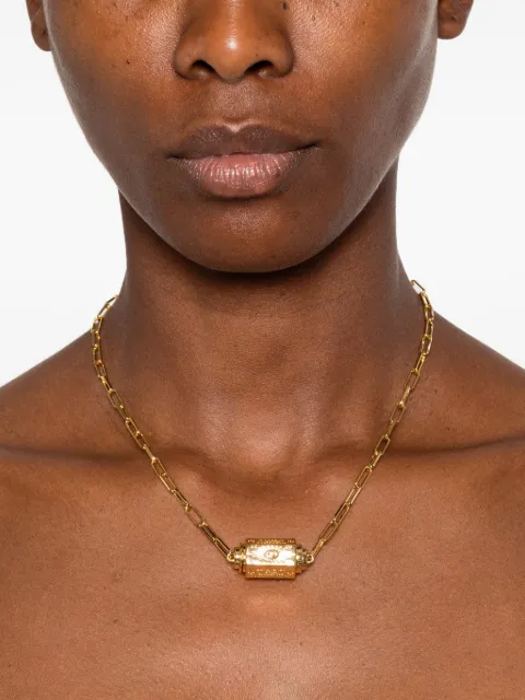 MYA BAY Martinique engraved-pendant paperclip-link necklace