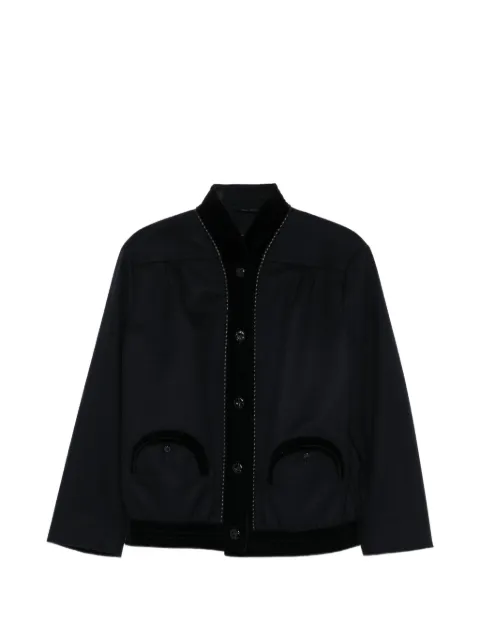 Blazé Milano velvet-trimmed button-up jacket