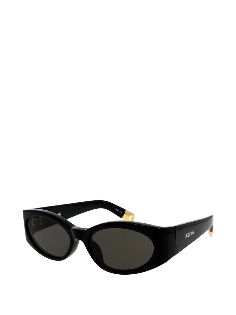 Linda Farrow x Jacquemus Ovalo oval sunglasses in black Zwart