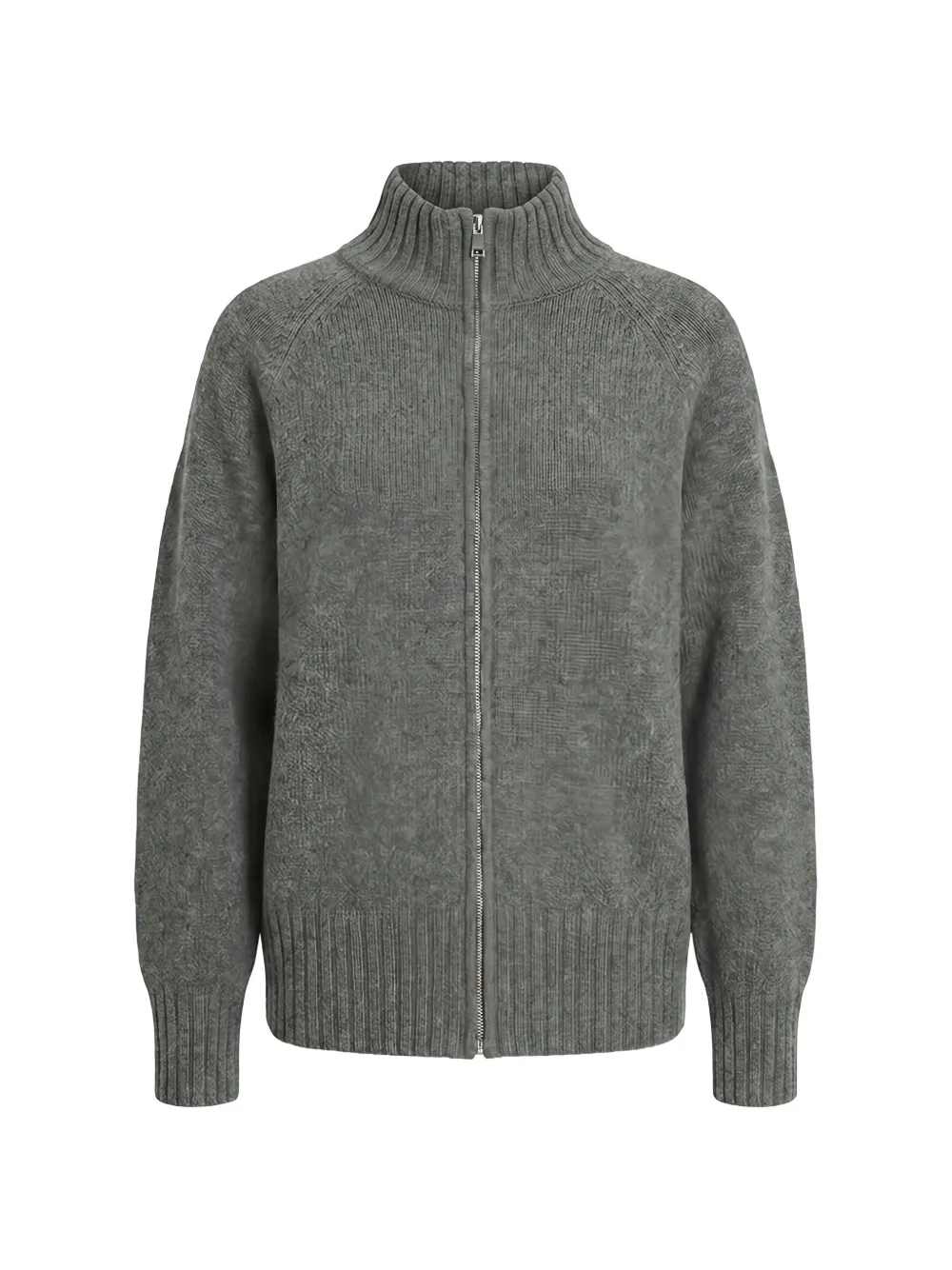 Malo zip-fastening cardigan Grijs