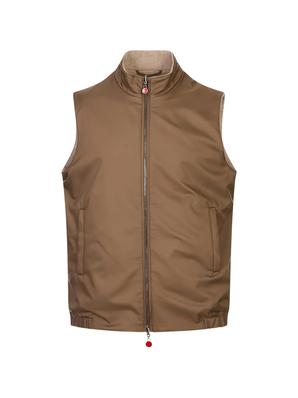 Kiton reversible zip-fastening vest - Brown
