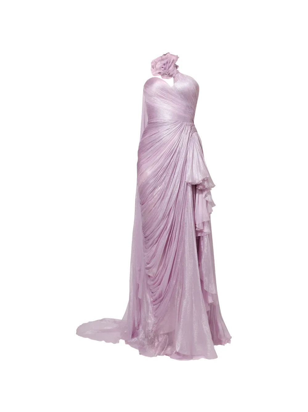 Iris Serban one-shoulder floral-detail dress - Purple