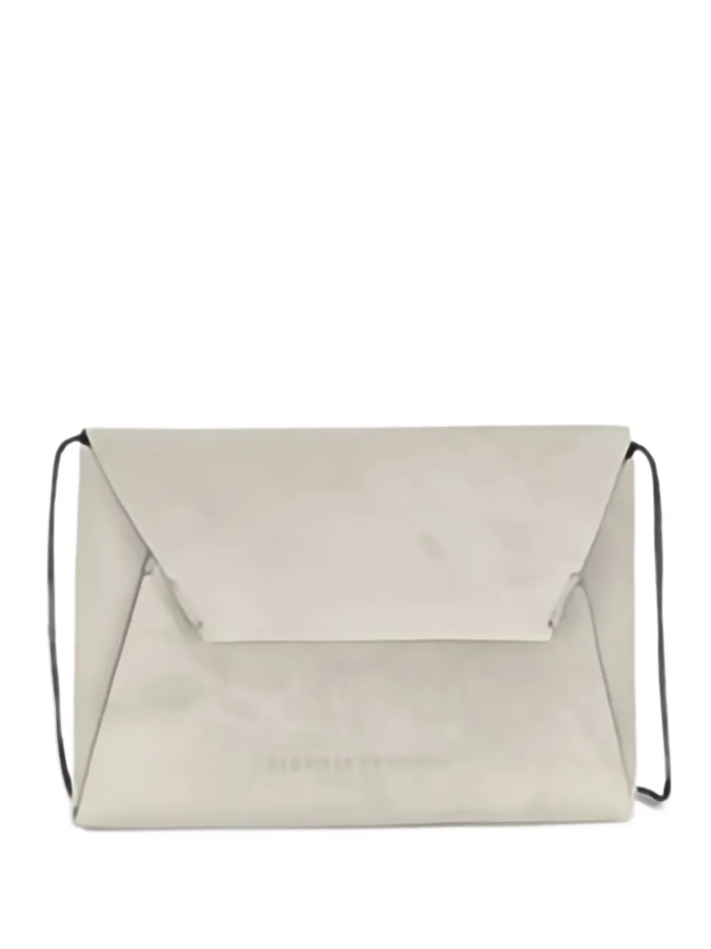 Brunello Cucinelli Duo pochette in suede with precious chain - Toni neutri