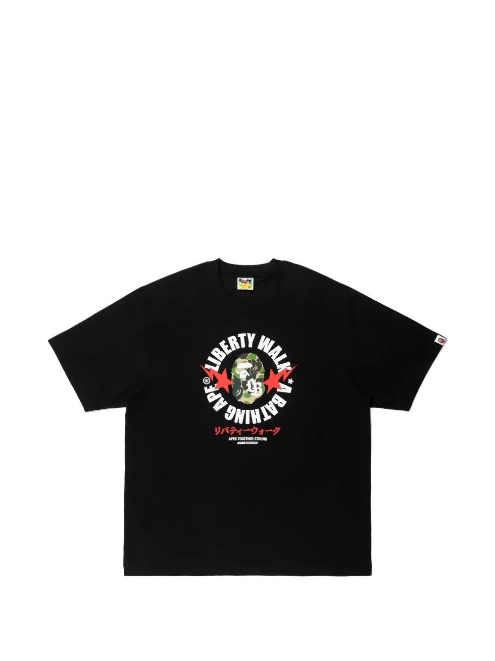 A BATHING APE x Liberty Walk ABC Camo Ape Head T-shirt Zwart
