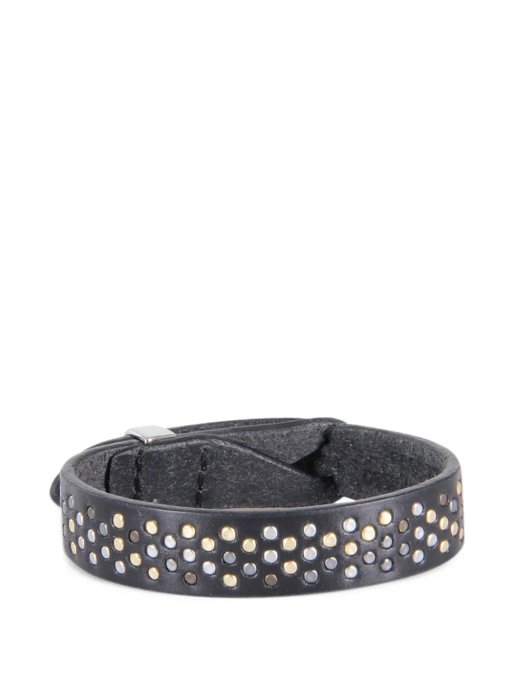 Orciani Nobuckle stud-embellished leather bracelet - Nero