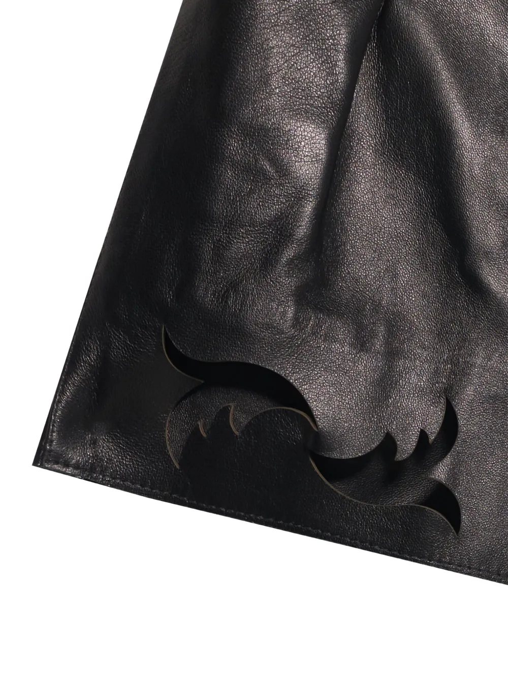 Roberto Cavalli Junior cut-out leather shorts Zwart